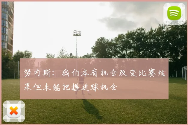 努内斯：我们本有机会改变比赛结果但未能把握进球机会